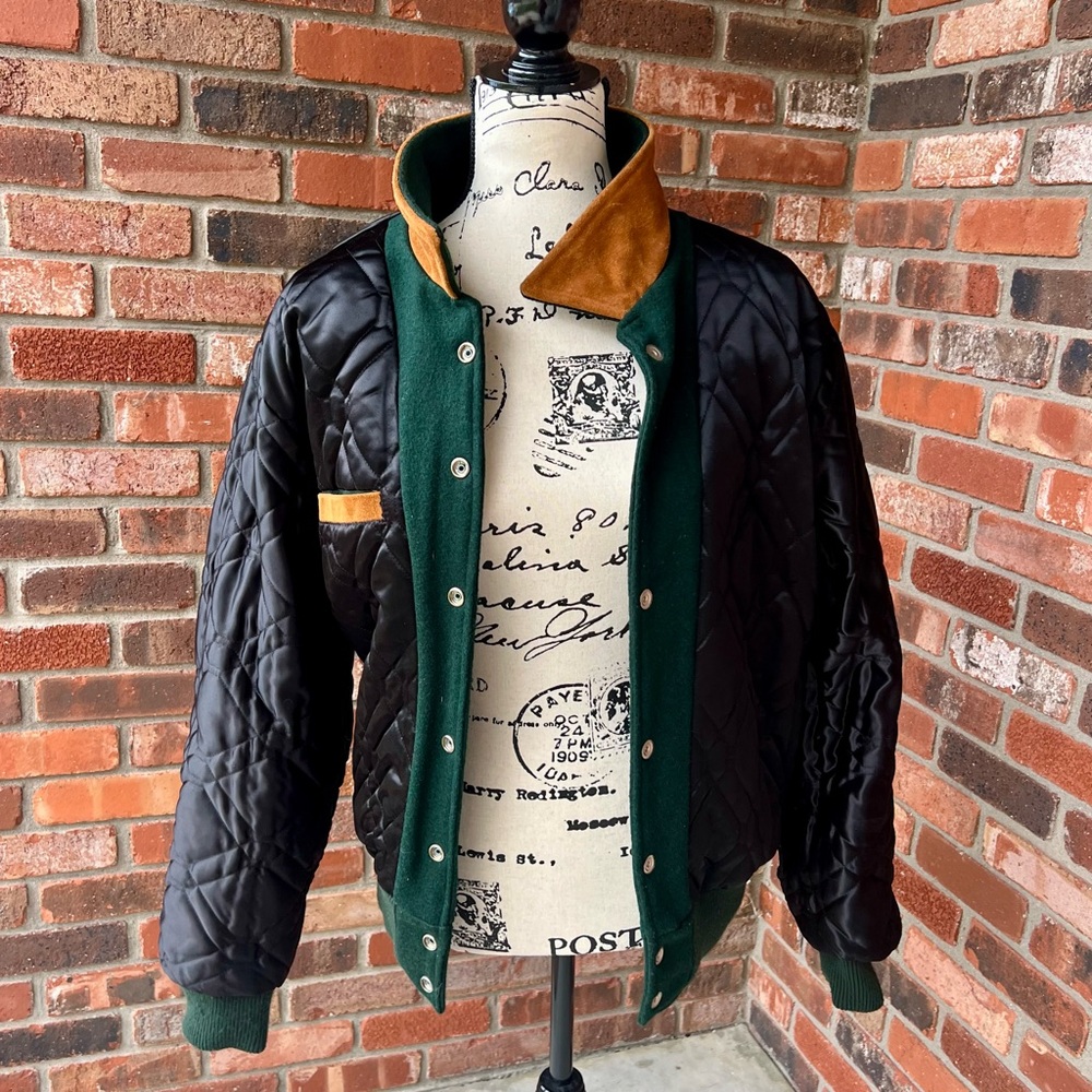 VINTAGE MGM GRAND CASINO LEATHER WOOL JACKET COAT SIZE SMALL - Picture 6 of 14